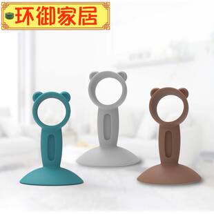 小熊吸盘门吸免打孔矽胶门吸厨房浴室门碰门把手防撞垫
