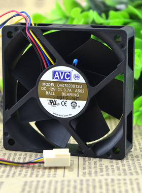 AVC 7020 DV07020B12U 12V 0.7A 7CM 大风量 PWM温控 双滚珠风扇