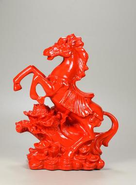 朱砂摆件马上发财马到成功客厅办公桌聚财天然红砂摆放居家装饰