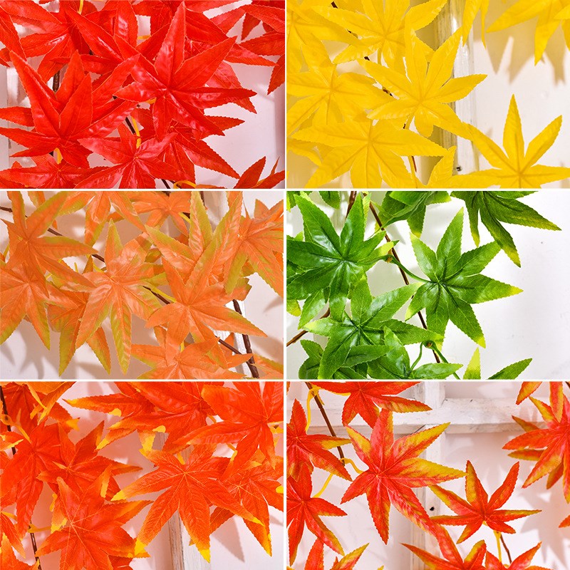 仿真红枫叶藤条塑料树叶装饰藤蔓吊顶假花藤条枫叶水管道缠绕植物