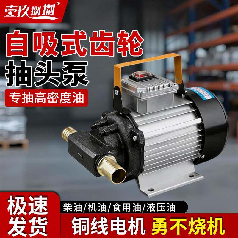 齿轮电动抽油泵12V24V220V自吸大功率柴油液压油机油高粘度加油机
