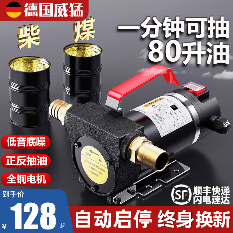 电动抽油泵12v24v220v通用柴油泵输油泵抽油机抽水泵自吸泵加油机