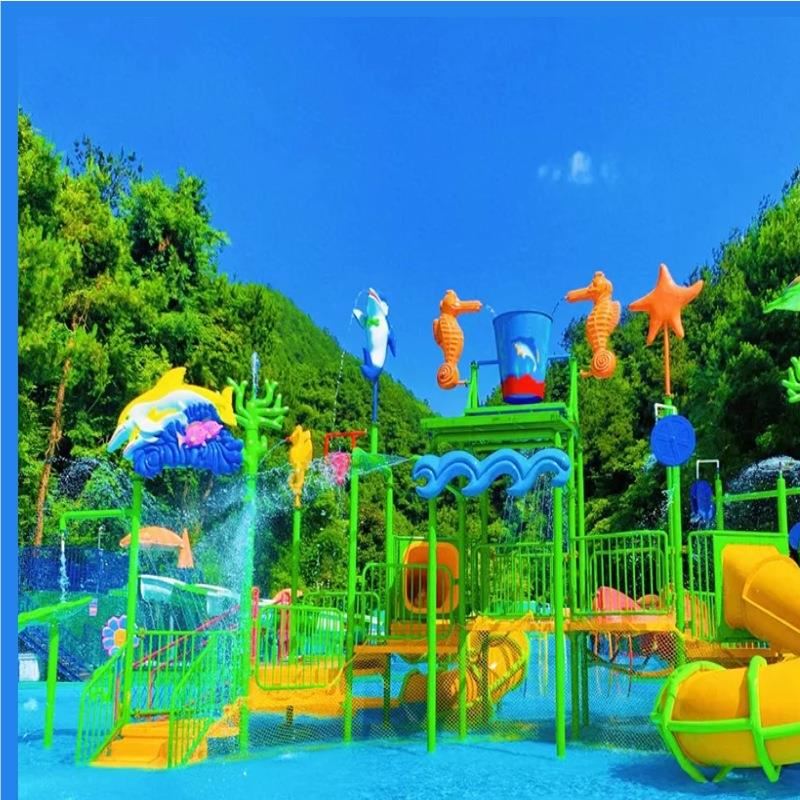 户外水上游乐设备儿童泳池水寨滑梯不锈钢戏水小品喷水设施室外