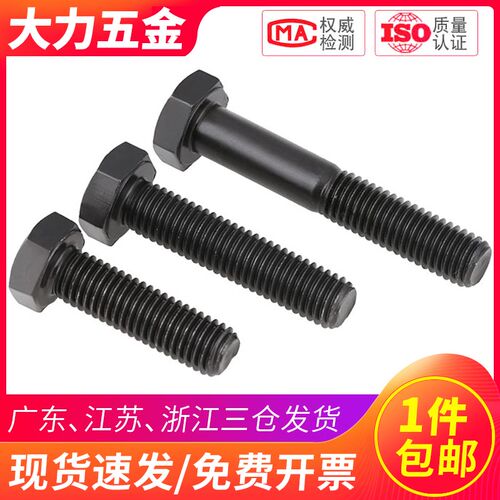 12.9级外六角半牙螺栓螺丝黑 M22*70x80x100x120x140x200x260x300