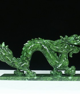 天然玉石青龙室店铺庭院家居装饰品小号生肖龙白虎装饰品