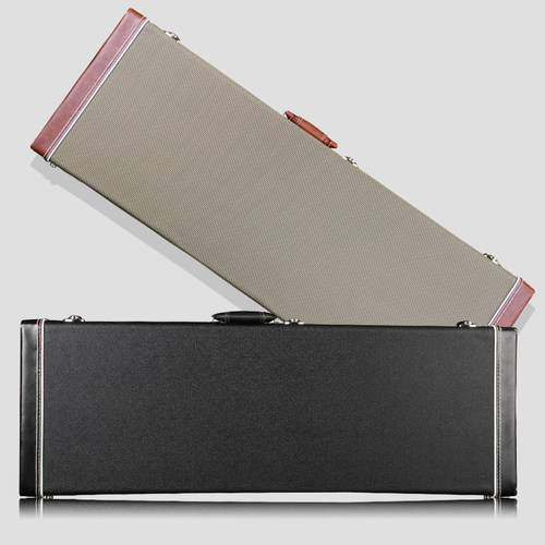 电吉他方型琴盒防潮抗压可托运单摇ST电吉它通用琴箱双摇木质皮盒