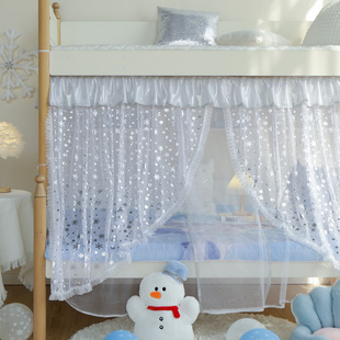 儿童上下床蚊帐 女孩房上下铺双层床蚊帐 高低子母床公主披风蚊帐