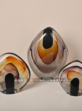 简约不规则混色水晶摆件电视柜书柜装饰品样板间书房柜摆设工艺品