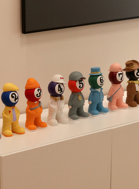 卡通黑八台球厅俱乐部玄关装饰创意摆件I台球小子店铺开业礼物摆