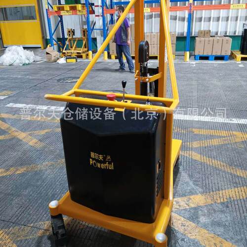 280公斤平衡重电动油桶堆高车圆桶搬运车无支腿液压叉车铁桶塑料