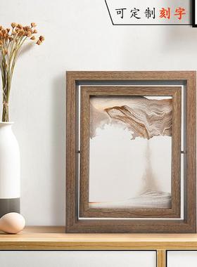 刻字木质流沙画家高端客厅办公桌电视柜书房摆件装饰同事生日礼品