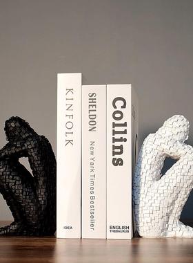 简约现代书挡摆件马赛克人物玄关客厅酒柜电视柜办公室轻奢装饰品