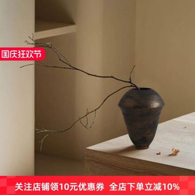 宋代美学日式中古侘寂风陶瓷花瓶禅意玄关高级感落地装饰软装摆件