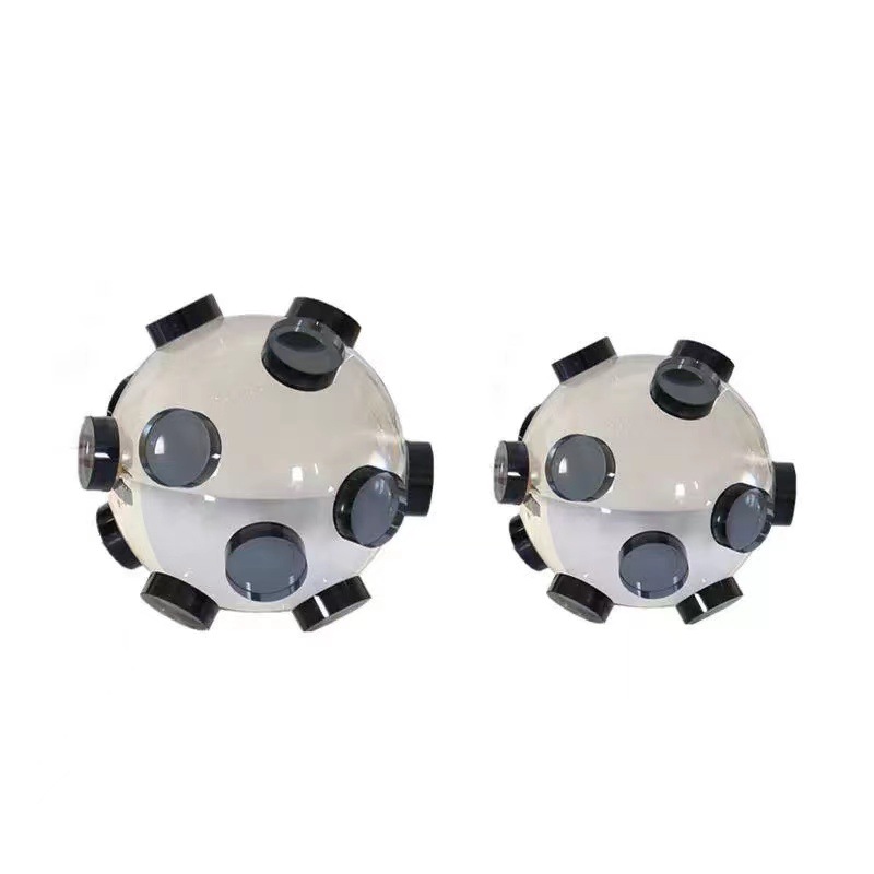 现代轻奢精致透明几何海胆多角圆点水晶圆球形工艺品家居软装摆件