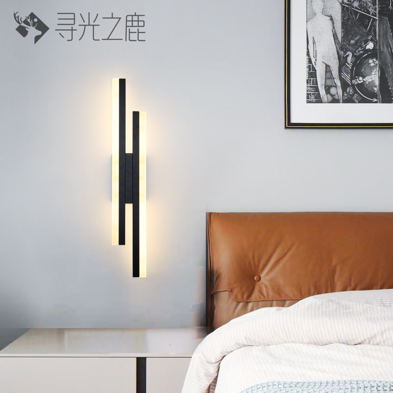 网红现代简约新款风格房间壁灯主卧床头灯极简壁灯led长条墙壁灯
