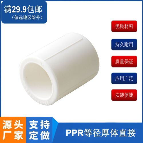 PPR等径直接 水管配件 自来水管接头 直径管件 4分25  6分