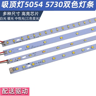 三色变光LED灯条吸顶灯光源5054灯板5730长条双色灯具灯饰配件