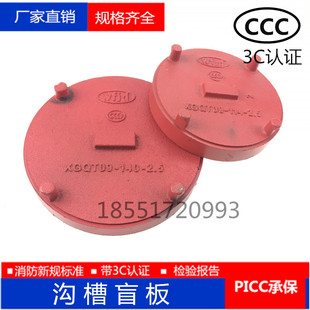 沟槽盲板 镀锌管堵头 管帽 封头 盲板 消防管卡箍堵头DN65 80 100