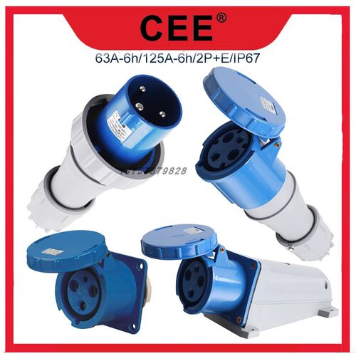 CEE工业防水插头TYPE-033快速电源连接器63A/3P公头母头单相插座