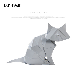 Rzone 抽象机戒猫客厅创意家居样板房软装饰品现代简约艺术品摆件