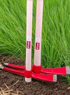 园艺农用小锄头户外种菜家用钢镐头青冈木柄开荒刨地绿化破冰工具