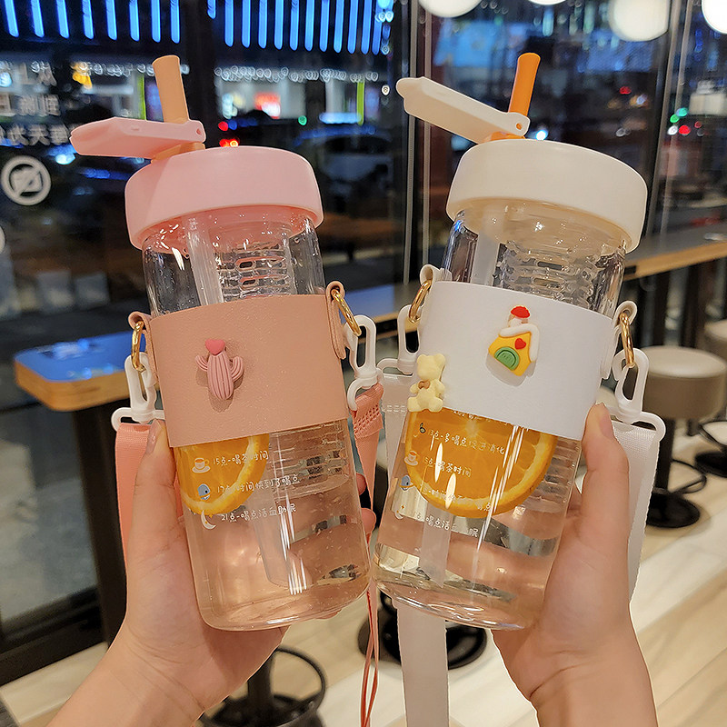 夏季茶玻璃杯带吸管女颜值耐温大容量办公室泡茶杯子便携,餐饮具,玻璃杯,淘宝优惠券,粉丝福利购,淘宝优惠卷