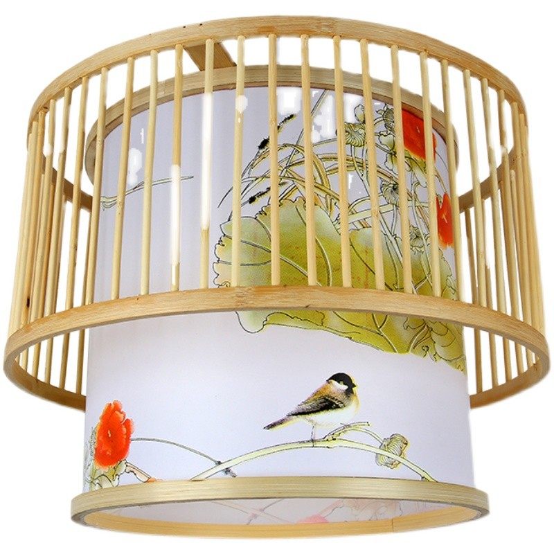 竹艺吊灯东南亚竹编藤编鸟笼火锅店卧室现代民宿风格装饰灯具,家装灯饰光源,餐厅吊灯,淘宝优惠券,粉丝福利购,淘宝优惠卷