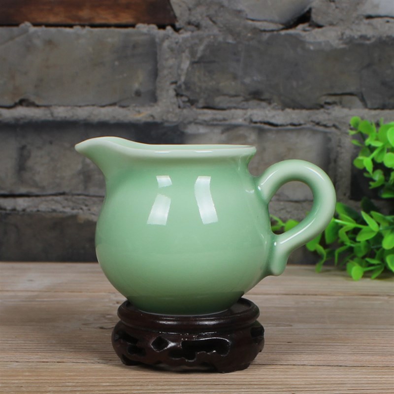 青瓷公道杯冰裂功夫茶具零配分茶器匀杯器茶海哥窑小杯