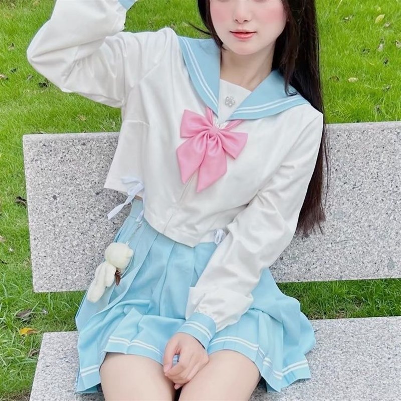 胡桃jkcos永劫无间水手服水蓝学院风春日序曲晨风JK制服可爱元气