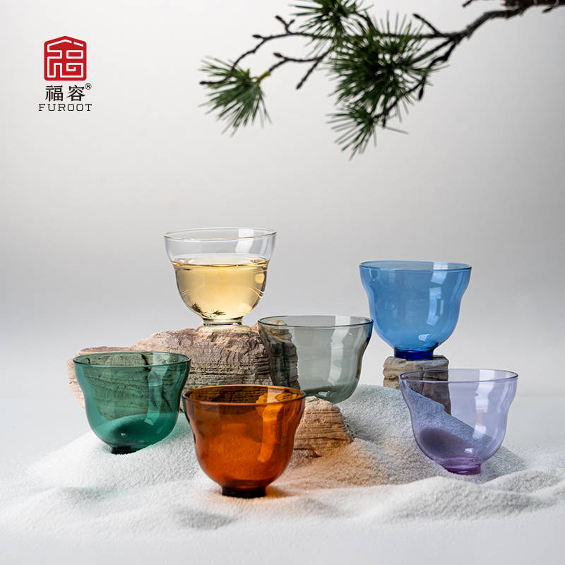 福容福禄杯主人喝茶杯功夫茶具家用小创意泡茶杯高硼硅玻璃耐高温