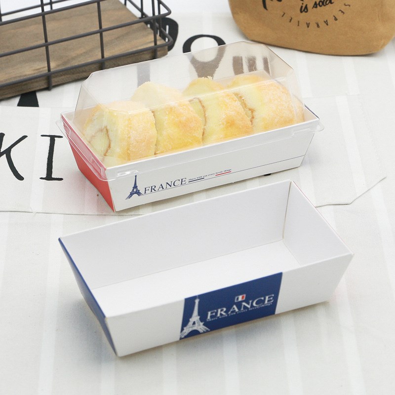 雪媚娘毛巾卷蛋糕卷 泡芙肉松小贝面包千层蛋糕 小长方烘焙包装盒