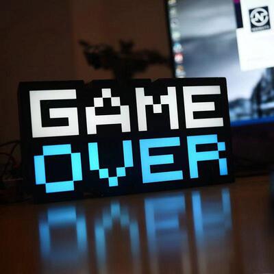 GAMEOVER声控节奏灯游戏氛围灯装饰小夜灯马赛克图标灯夜光