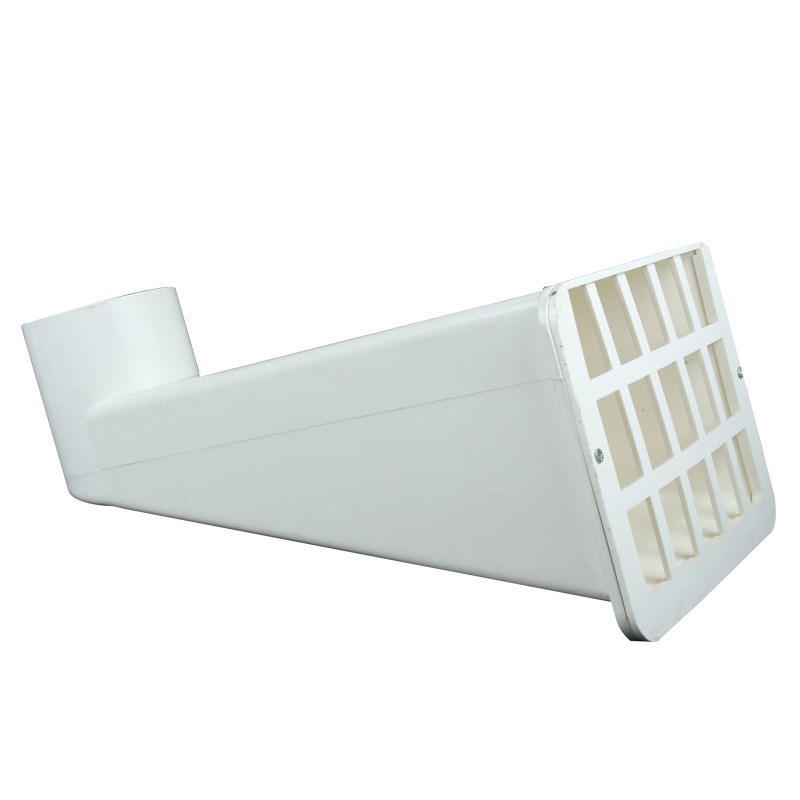 PVC侧墙雨水斗过墙水畚箕 雨水漏斗加长加厚天台漏水斗24/36cm