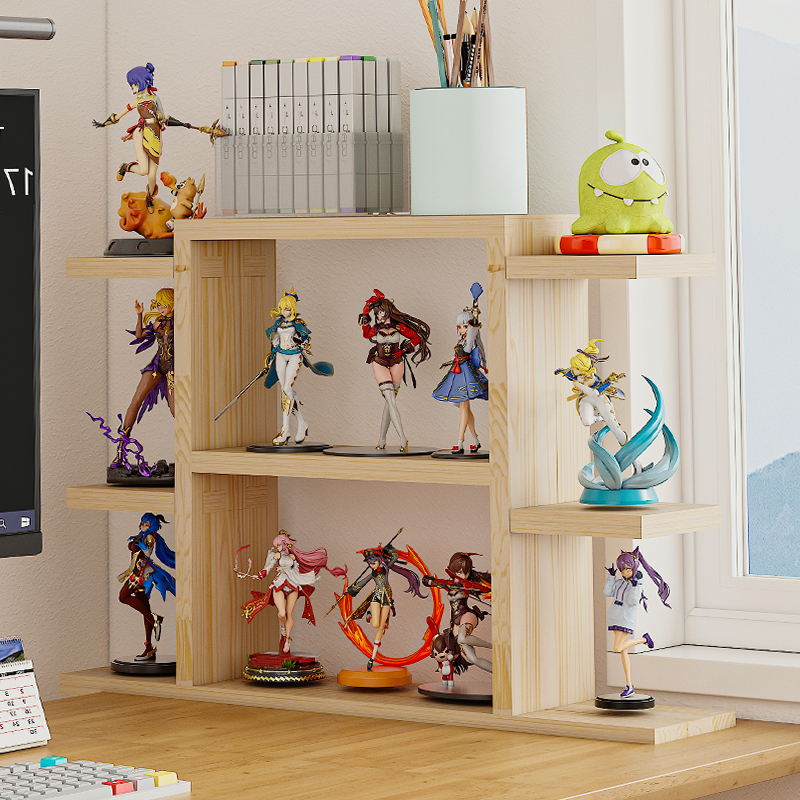 实木书架桌面置物架客厅简易书z桌收纳多层架子办公室桌上小型书