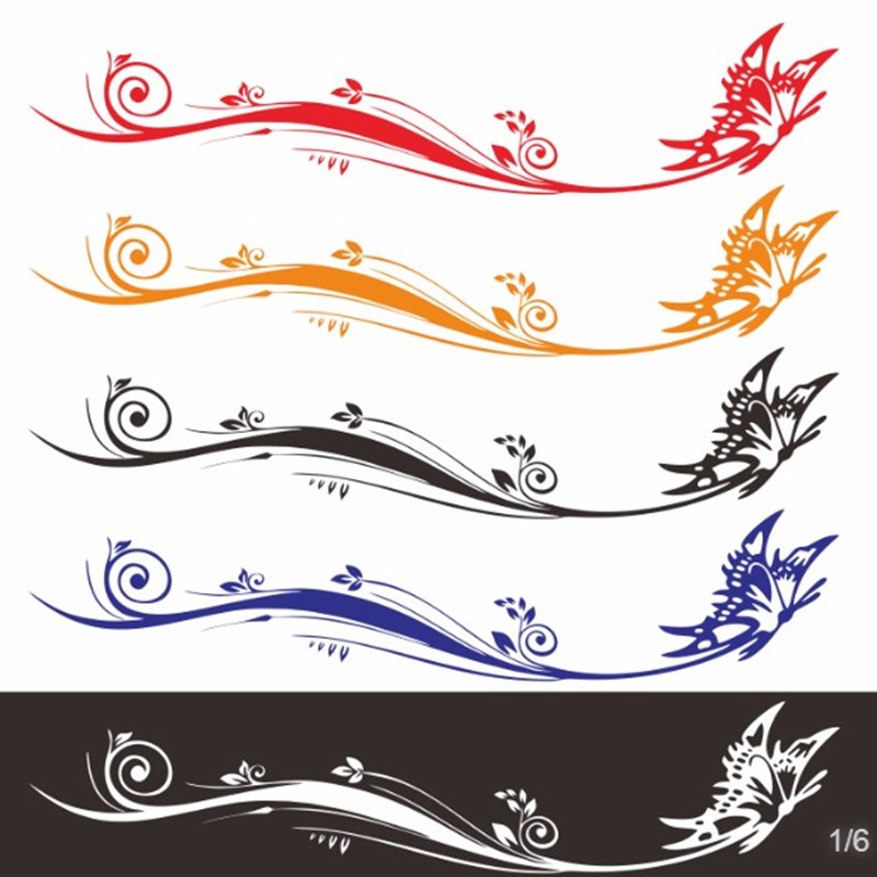 反光蝴蝶车身贴蝶恋花电动车车贴纸个性划痕贴伤痕擦痕贴纸灯眉贴