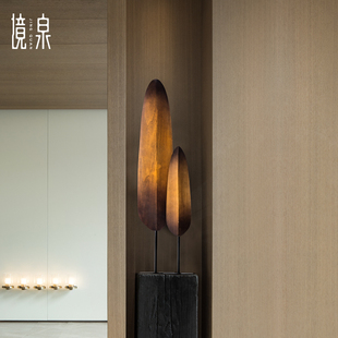 境泉木质工艺品室内软装酒店样板间装饰摆件售楼处玄关雕塑艺术品