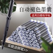 烂笔头自动褪色消失墨囊墨水凹槽练字帖钢笔练字专用 100支装