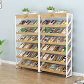 金属钢木资料架落地售楼处宣传册杂志收纳书籍报刊架广告牌展示架