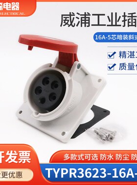 WIPU 威浦工业插座 航空插头TYPR(A芯)倾斜座IP