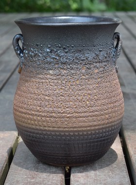 多肉老庄法师盆绿植蓝色黑色紫砂花卉简约红陶桌面透气粗陶自动