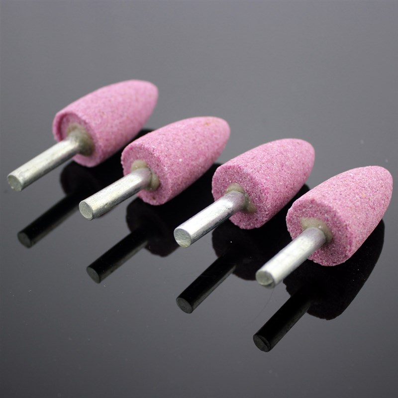 红钢玉硬质砂轮磨头金属除锈打磨尖头柱型火花仔小沙轮抛光电磨头