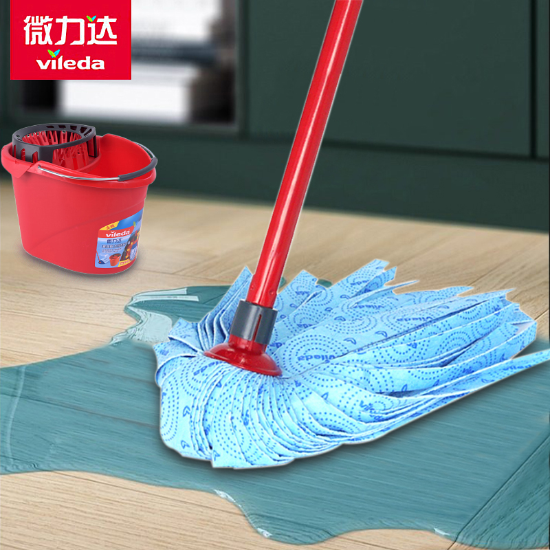 微力达传统无纺布老式拖把家用墩布手拧式拖把免手洗挤水懒人布拖
