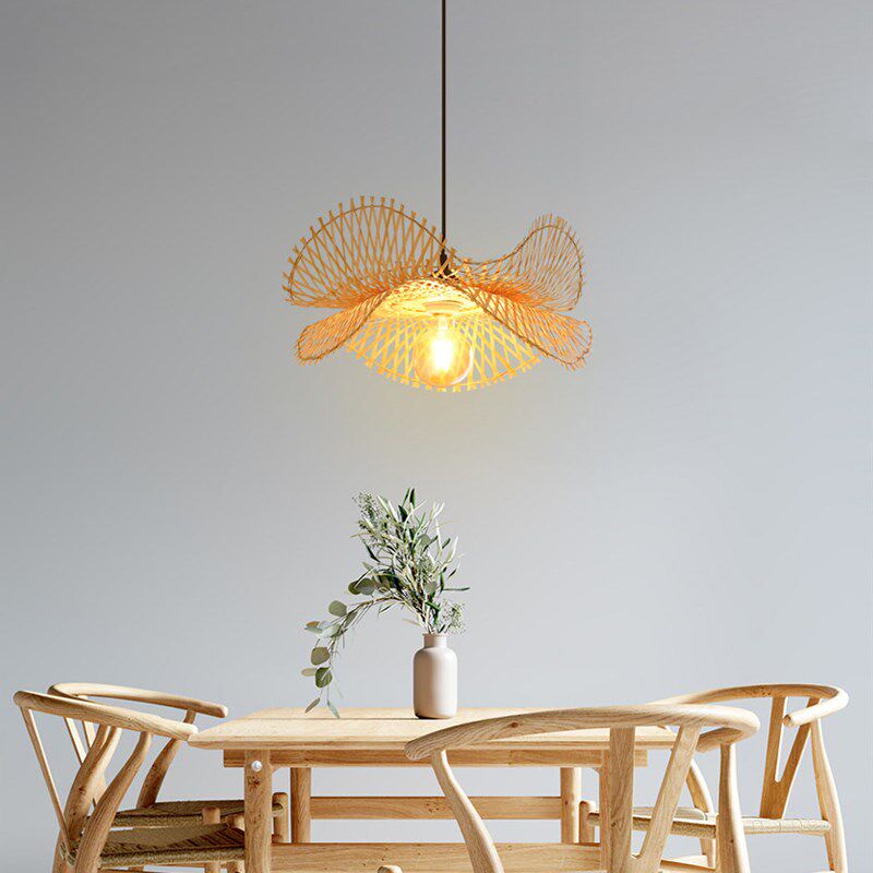 竹艺竹编轨道吊灯田园饭店火锅店民宿卧室阳台吊灯具,家装灯饰光源,轨道灯,淘宝优惠券,粉丝福利购,淘宝优惠卷