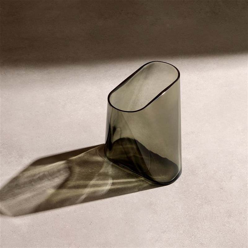 土耳其Nude Inc花瓶 创意不规则烟灰色水晶玻璃花瓶客厅摆件