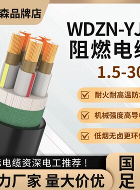 科朗森电缆阻燃WDZJ低烟无卤铜芯2芯全平方电缆线 线