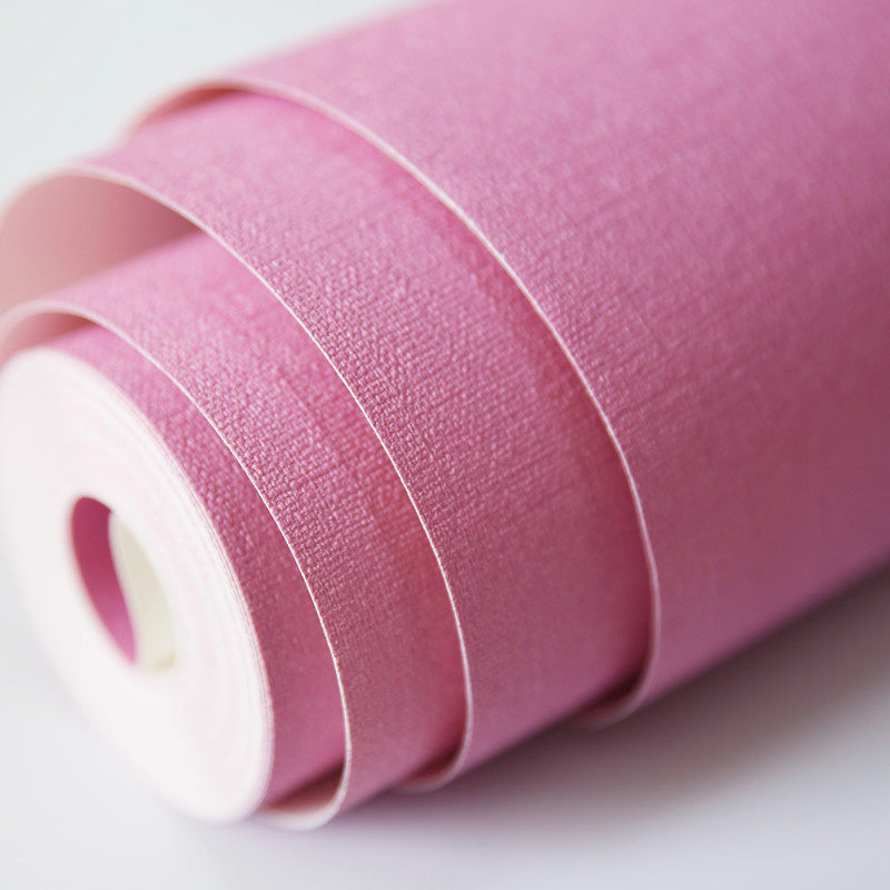 现代纯色小新粉色防水墙纸卧室公粉素色客厅美院背景壁纸