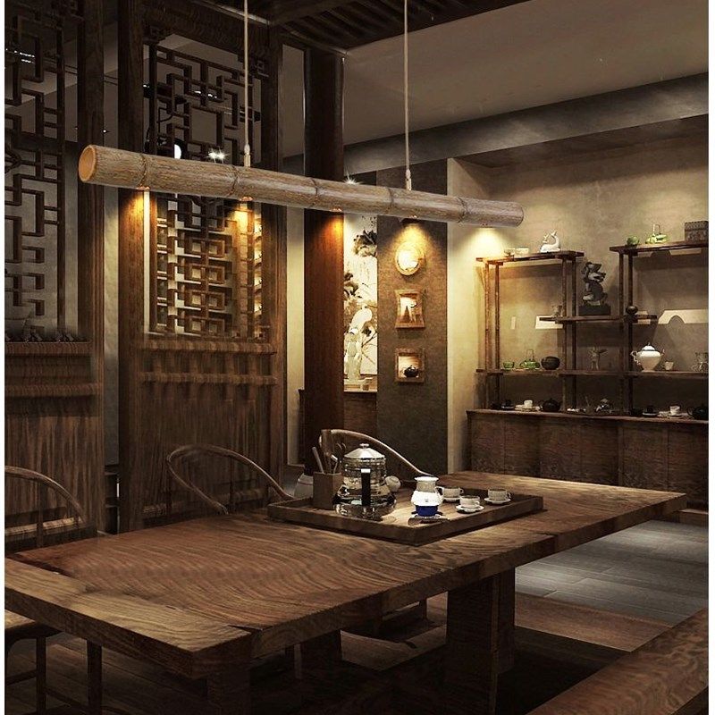 竹艺新款LD灯仿古典茶台灯民宿咖啡庁办公室灯吸顶安装灯吧,家装灯饰光源,餐厅吊灯,淘宝优惠券,粉丝福利购,淘宝优惠卷