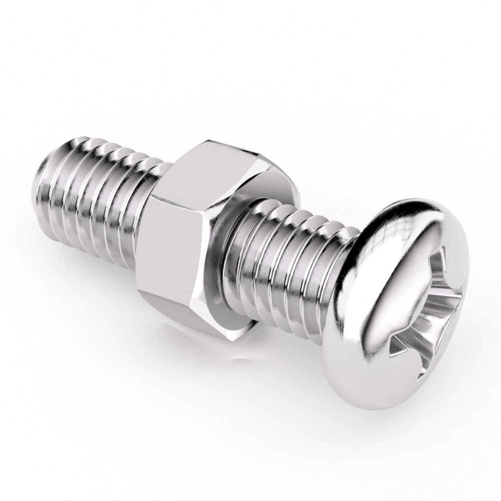 小盘头螺丝304不锈钢螺母套装圆头螺栓螺钉二组合2M34M5M6M8GB823