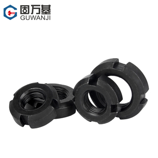 圆螺母开槽螺丝母锁紧螺帽GB812止退防松螺母四槽螺丝帽M10M12M60