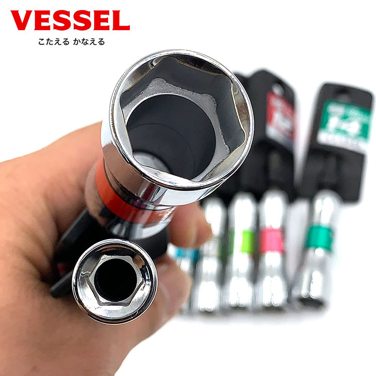 日本VESSEL威威进口电动扳手套筒电钻六角批头套筒加深风批螺丝刀